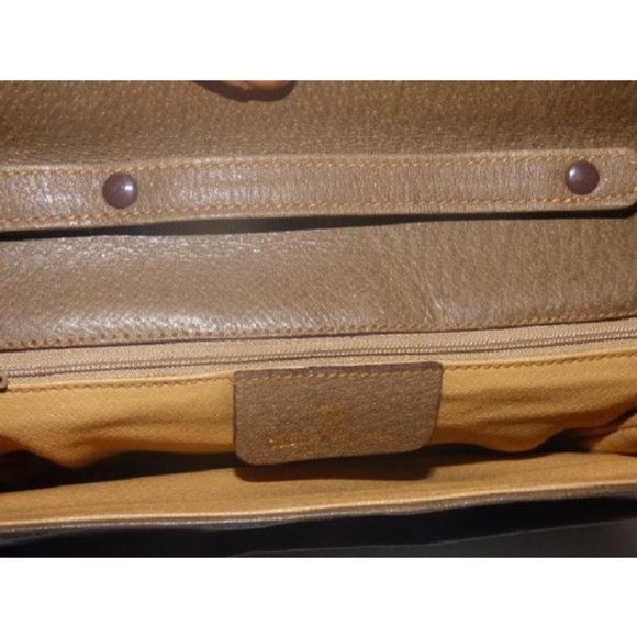 Gucci Vintage Brown Large G Logo Print Coated Canvas 2-Way Purse - Picture 5 of 12